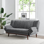 Grey Velvet 3 Seater Sofa Bed - Mondaine - Bargainia.com - 