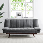 Grey Velvet 3 Seater Sofa Bed - Mondaine - Bargainia.com - 