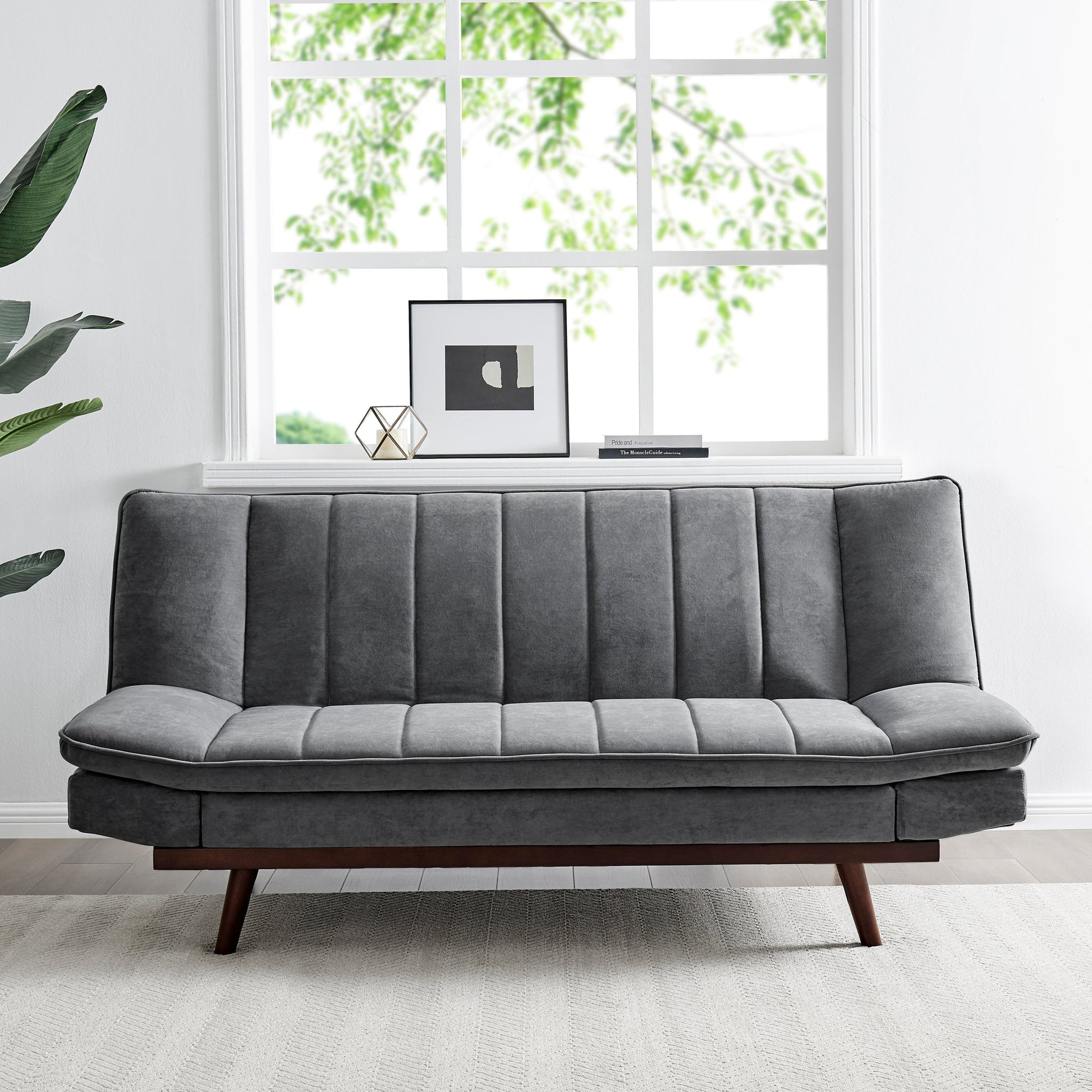 Grey Velvet 3 Seater Sofa Bed - Mondaine Sofas Bargainia