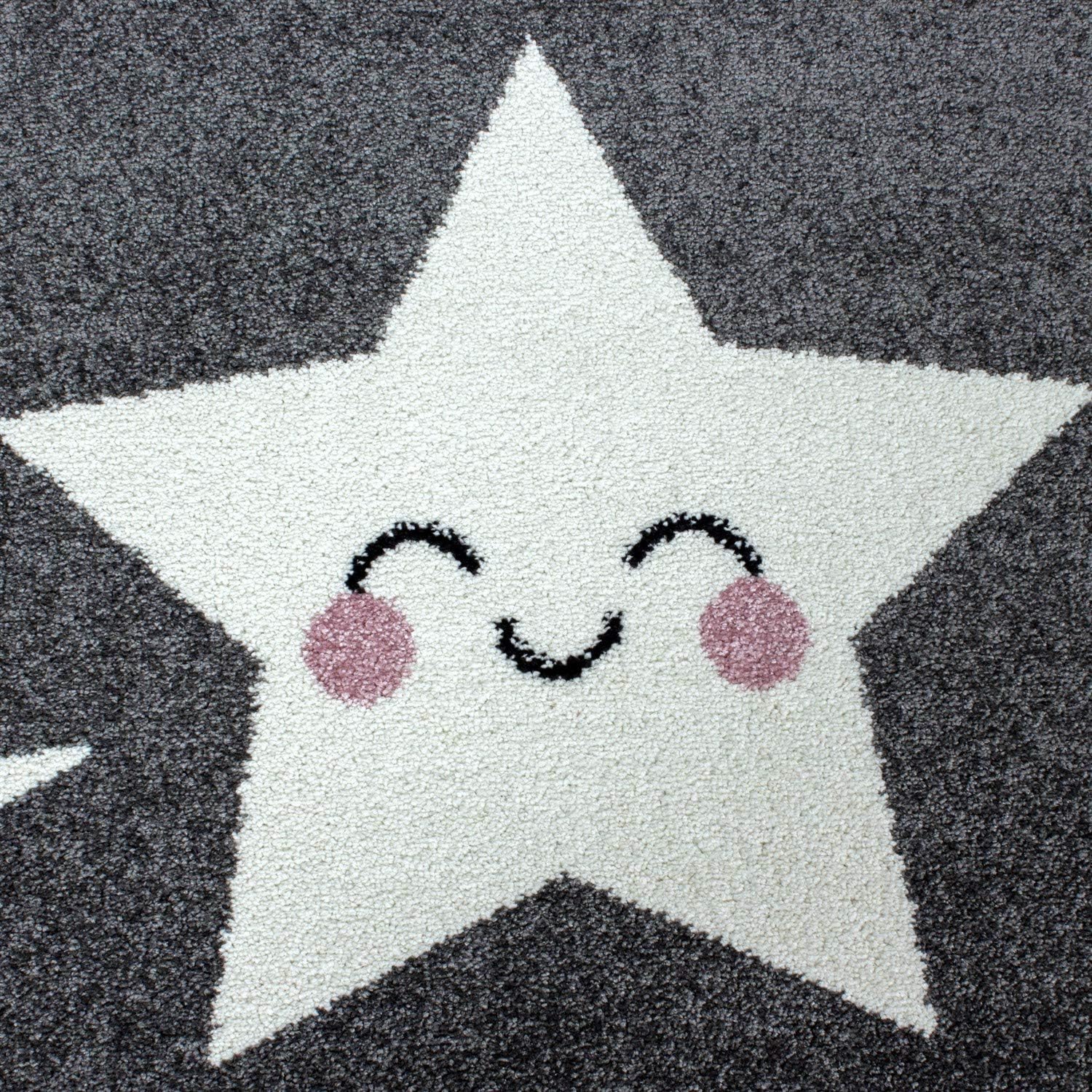 Grey & White Stars Rug - Kids Rugs Rug Masters