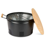 Gusta Portable BBQ Round Compact Barbecue Black 35cm - Bargainia.com - 