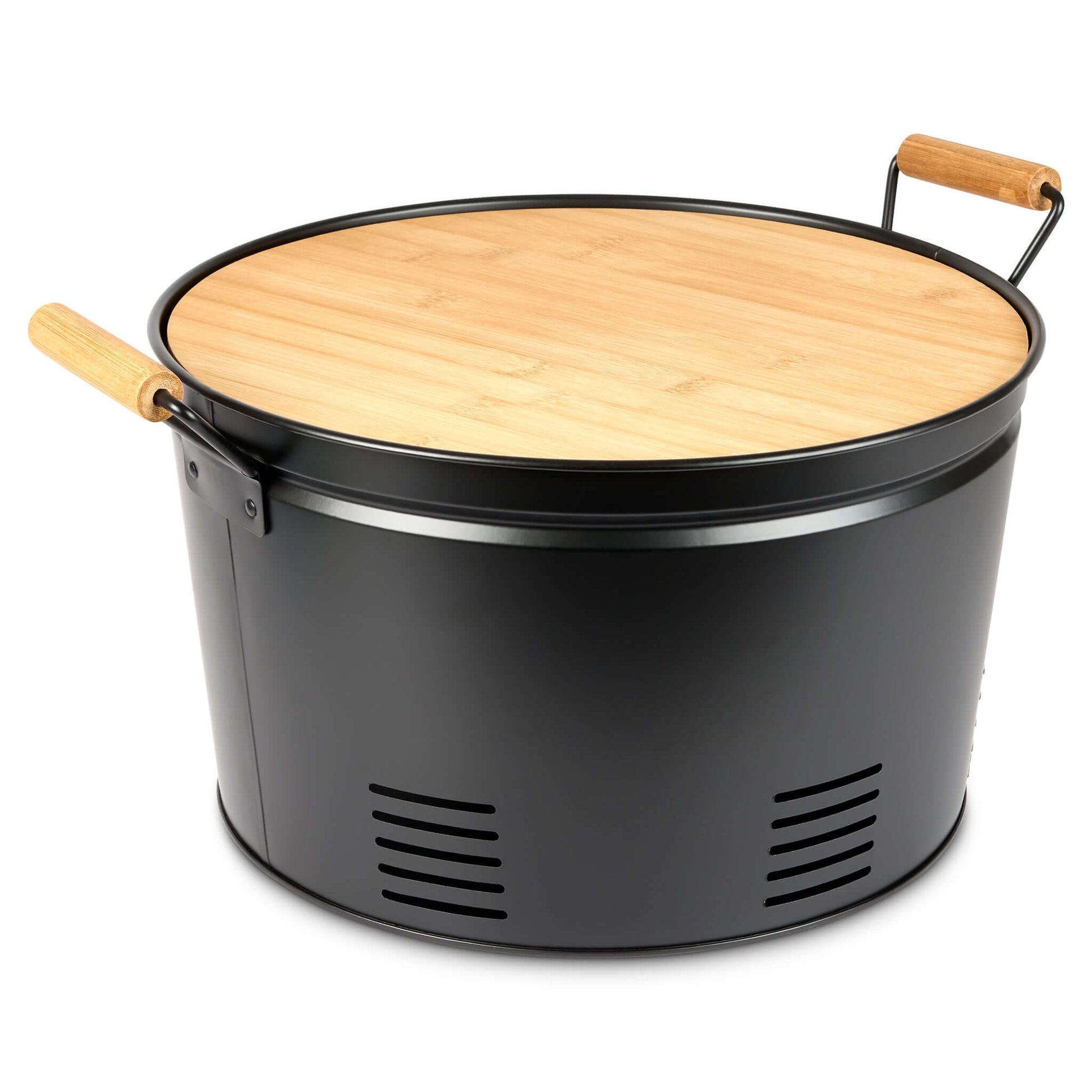 Gusta Portable BBQ Round Compact Barbecue Black 35cm Clearance