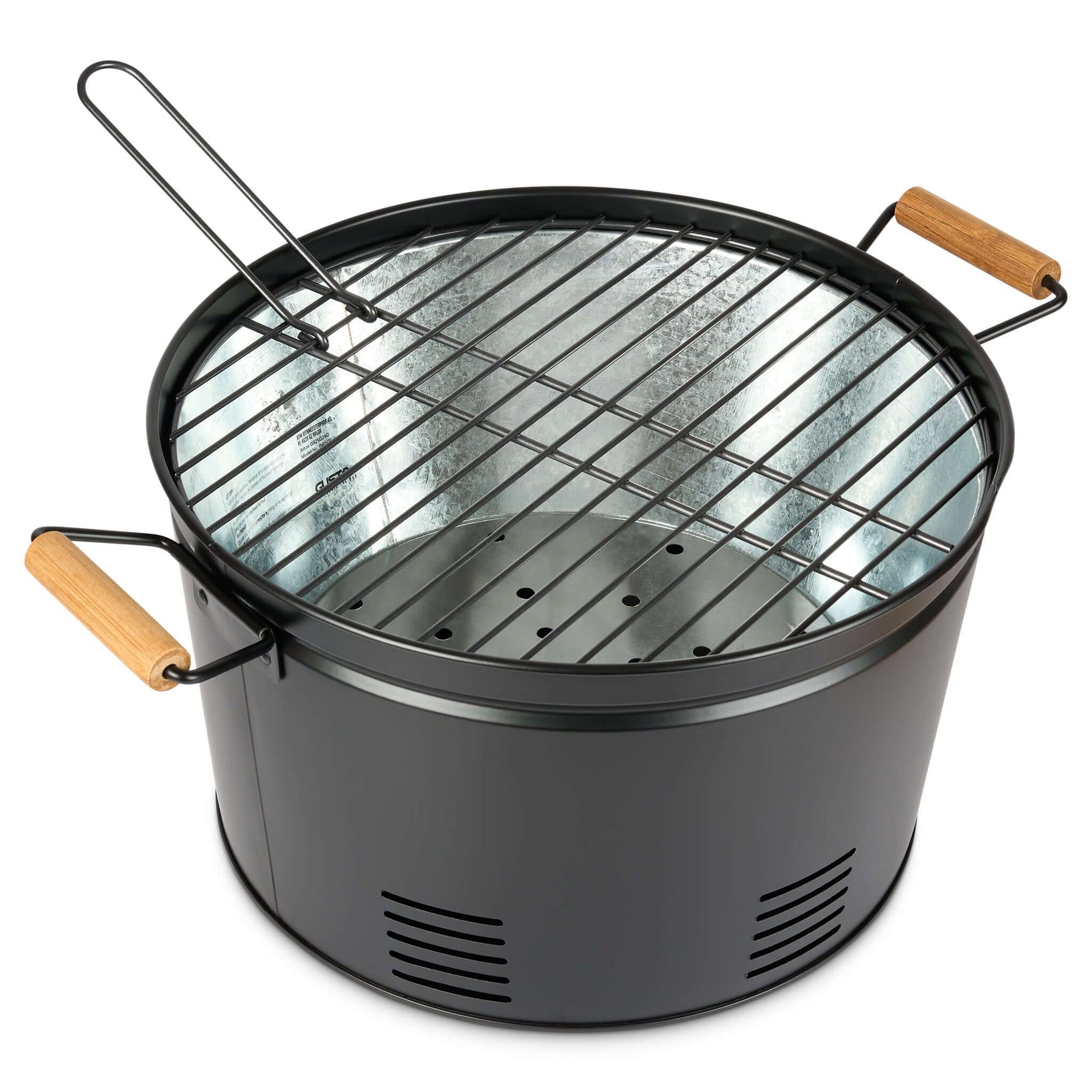 Gusta Portable BBQ Round Compact Barbecue Black 35cm - Bargainia.com - 