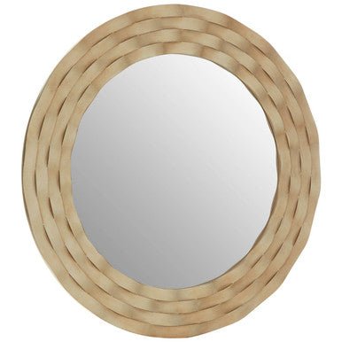 Gwenn Round Wall Mirror with Antique Silver Finish - Bargainia.com - 5018705411514