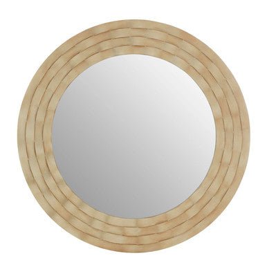 Gwenn Round Wall Mirror with Antique Silver Finish - Bargainia.com - 5018705411514