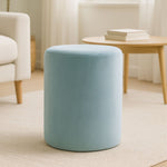 Haley Blue Velvet Pouffe - Bargainia.com - 5018705961415