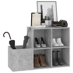 Hall Shoe Cabinet Concrete Grey 105x35.5x70 cm Engineered Wood - Bargainia.com - 