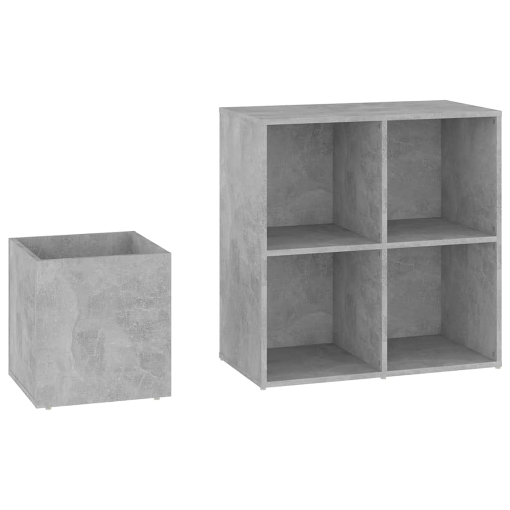 Hall Shoe Cabinet Concrete Grey 105x35.5x70 cm Engineered Wood - Bargainia.com - 