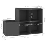 Hall Shoe Cabinet Grey 105x35.5x70 cm Engineered Wood - Bargainia.com - 