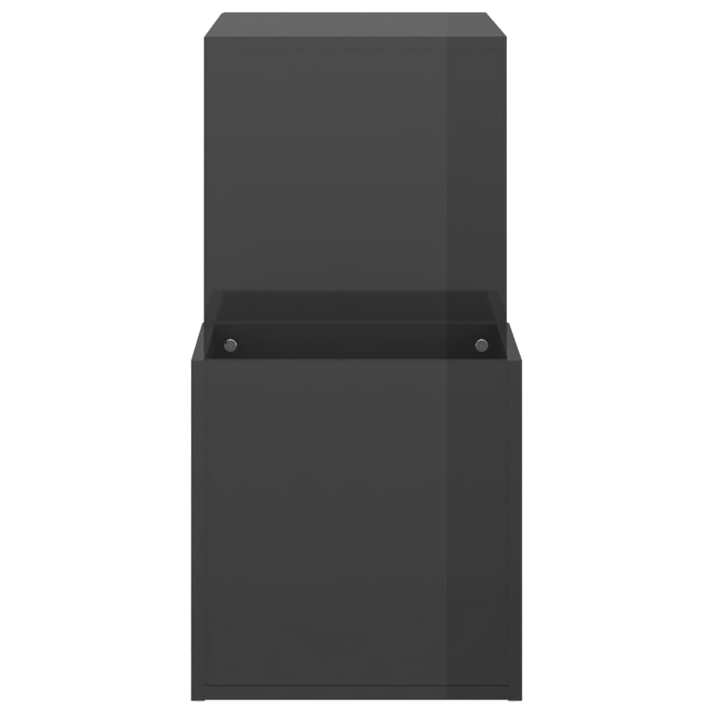 Hall Shoe Cabinet High Gloss Grey 105x35.5x70 cm Engineered Wood - Bargainia.com - 