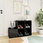 Hall Shoe Cabinet High Gloss Grey 105x35.5x70 cm Engineered Wood - Bargainia.com - 