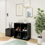 Hall Shoe Cabinet High Gloss Grey 105x35.5x70 cm Engineered Wood - Bargainia.com - 
