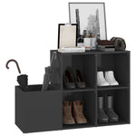 Hall Shoe Cabinet High Gloss Grey 105x35.5x70 cm Engineered Wood - Bargainia.com - 
