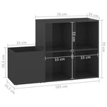 Hall Shoe Cabinet High Gloss Grey 105x35.5x70 cm Engineered Wood - Bargainia.com - 