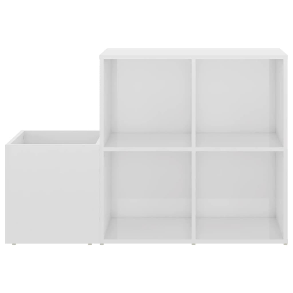 Hall Shoe Cabinet High Gloss White 105x35.5x70 cm Engineered Wood - Bargainia.com - 