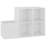 Hall Shoe Cabinet High Gloss White 105x35.5x70 cm Engineered Wood - Bargainia.com - 