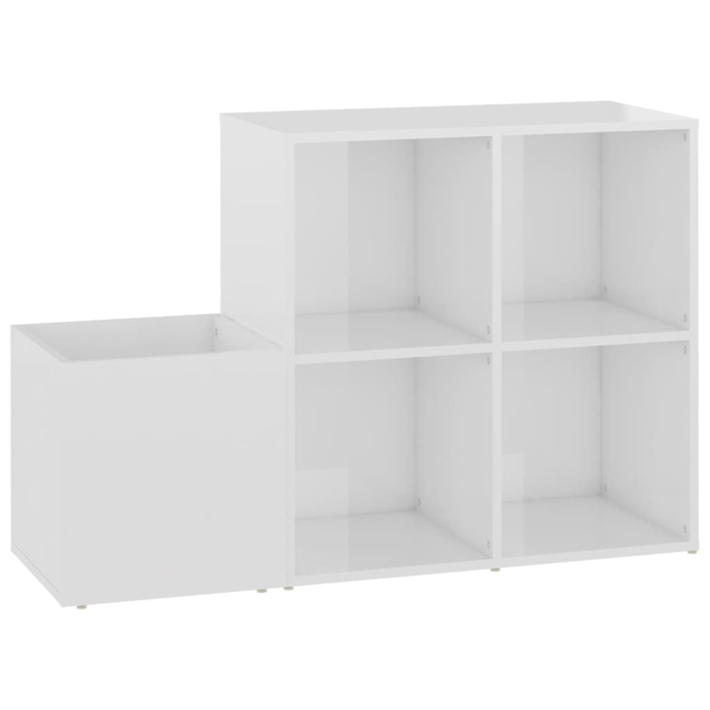 Hall Shoe Cabinet High Gloss White 105x35.5x70 cm Engineered Wood - Bargainia.com - 8720286605974 - 808257