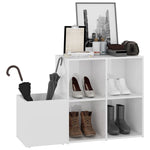 Hall Shoe Cabinet High Gloss White 105x35.5x70 cm Engineered Wood - Bargainia.com - 
