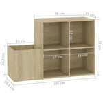 Hall Shoe Cabinet Sonoma Oak 105x35.5x70 cm Engineered Wood - Bargainia.com - 