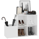 Hall Shoe Cabinet White 105x35.5x70 cm Engineered Wood - Bargainia.com - 