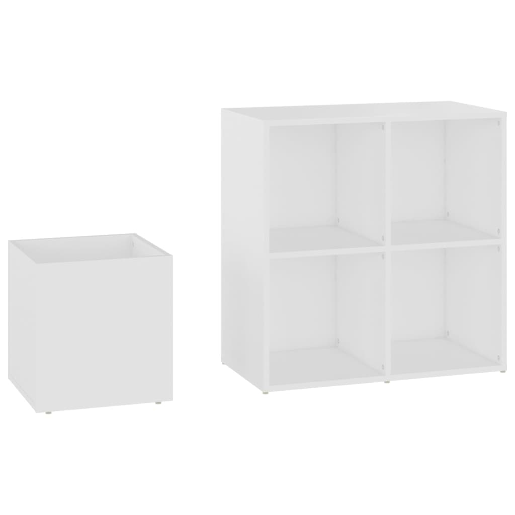 Hall Shoe Cabinet White 105x35.5x70 cm Engineered Wood - Bargainia.com - 
