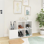 Hall Shoe Cabinet White 105x35.5x70 cm Engineered Wood - Bargainia.com - 