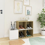 Hall Shoe Cabinet White and Sonoma Oak 105x35.5x70 cm Engineered Wood - Bargainia.com - 