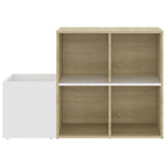 Hall Shoe Cabinet White and Sonoma Oak 105x35.5x70 cm Engineered Wood - Bargainia.com - 