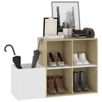Hall Shoe Cabinet White and Sonoma Oak 105x35.5x70 cm Engineered Wood - Bargainia.com - 