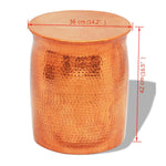 Hammered Aluminium Stool/Side Table Brass/Copper Colour - Bargainia.com - 