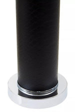 Hanah Black Snake Leather Effect Table Lamp with Chrome Base - Bargainia.com - 5018705983165