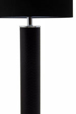 Hanah Black Snake Leather Effect Table Lamp with Chrome Base - Bargainia.com - 5018705983165