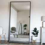 Hanaka - Full Length Black Oak Rectangle Mirror - 200cm x 100cm - Bargainia.com - 