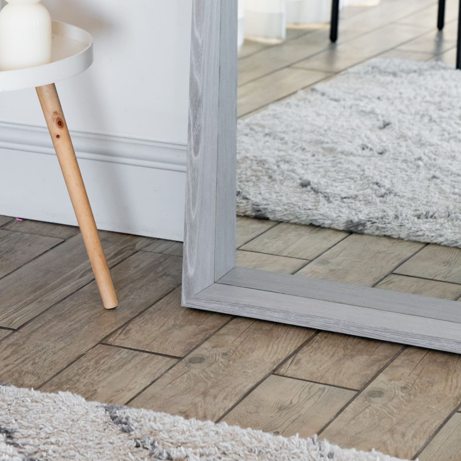 Hanaka - Full Length Grey Oak Rectangle Mirror - 200cm x 100cm - Bargainia.com - 5065017296742 - HAN200100GRE