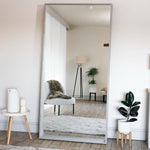 Hanaka - Full Length Grey Oak Rectangle Mirror - 200cm x 100cm - Bargainia.com - 