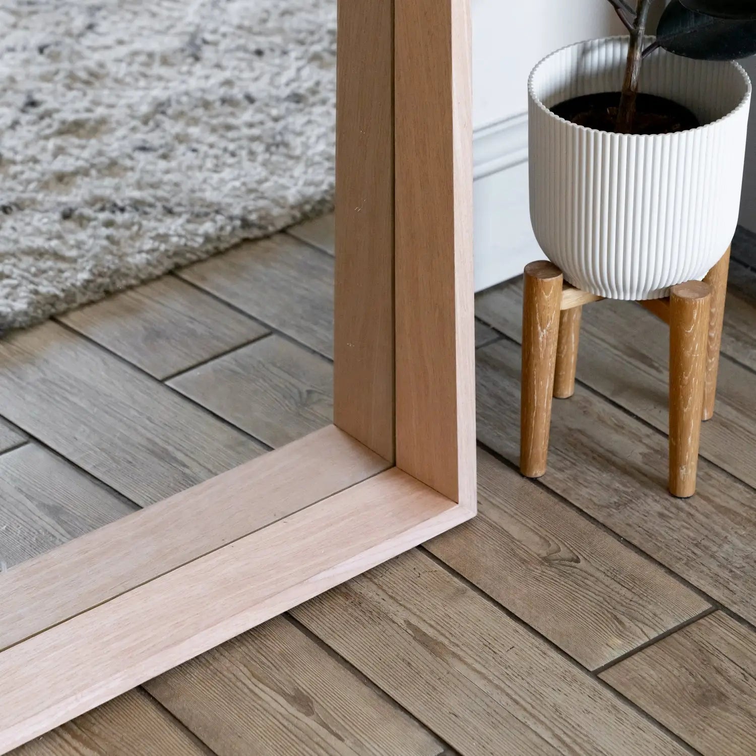 Hanaka - Full Length Natural Oak Rectangle Mirror - 200cm x 100cm - Bargainia.com - 5065017296735 - HAN200100NAT