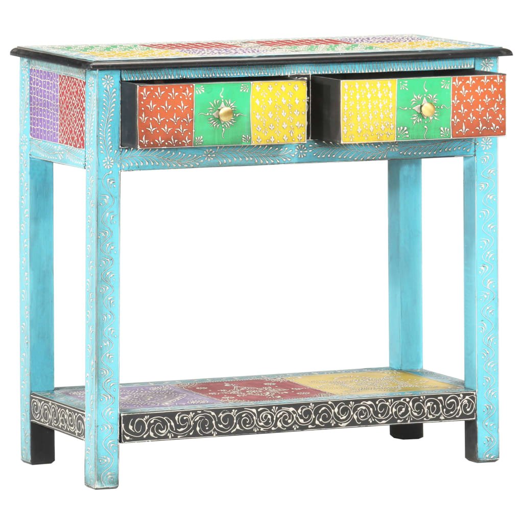 Hand Painted Console Table 80x35x75 cm Solid Mango Wood - Bargainia.com - 8719883818580 - 286160