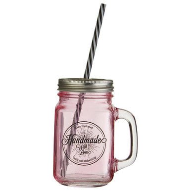 Handmade With Love Square Mason Jar Mug - Bargainia.com - 5018705350370