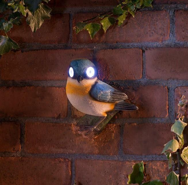 Hanging Bird with Solar Light Up Eyes - Blue - Bargainia.com - 