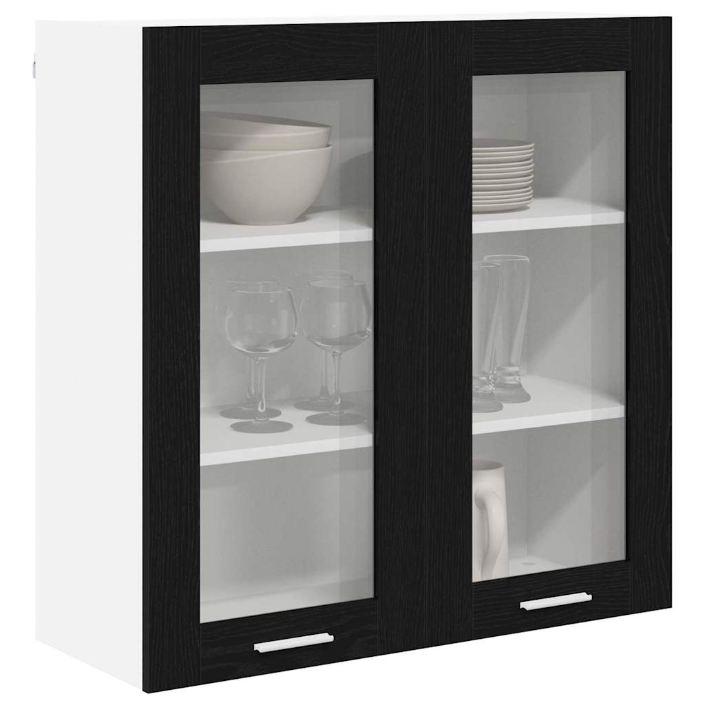 Hanging cabinet Riga Black Oak 80 x 31 x 80 cm Engineered Wood - Bargainia.com - 
