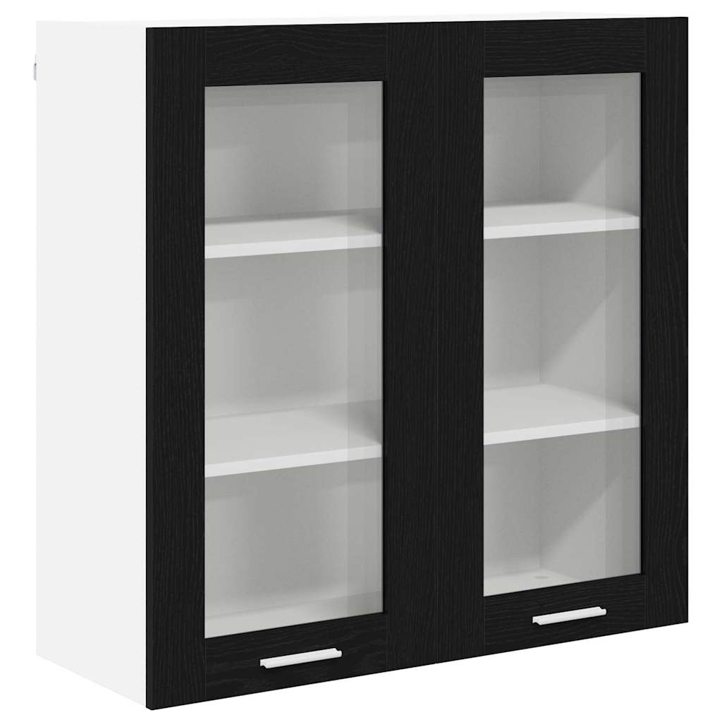 Hanging cabinet Riga Black Oak 80 x 31 x 80 cm Engineered Wood - Bargainia.com - 