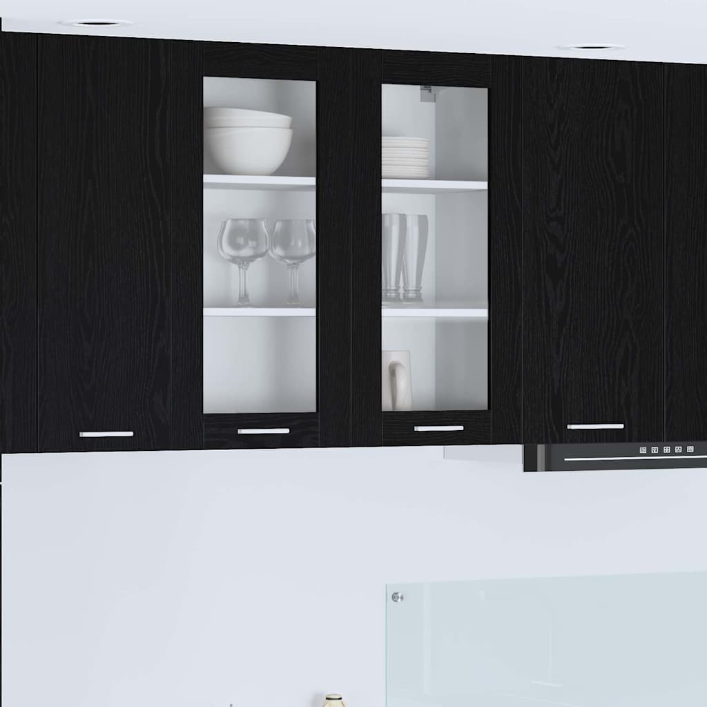 Hanging cabinet Riga Black Oak 80 x 31 x 80 cm Engineered Wood - Bargainia.com - 