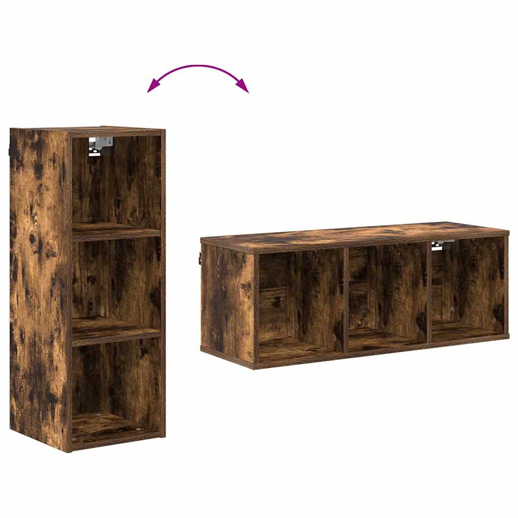 Hanging cabinet with Shelf Riga Smoked Oak 30 x 29.5 x 80 cm - Bargainia.com - 