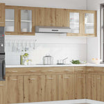 Hanging Glass Cabinet Lyon Artisan Oak 80x31x60 cm Engineered Wood - Bargainia.com - 