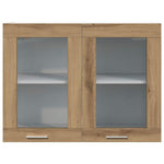 Hanging Glass Cabinet Lyon Artisan Oak 80x31x60 cm Engineered Wood - Bargainia.com - 