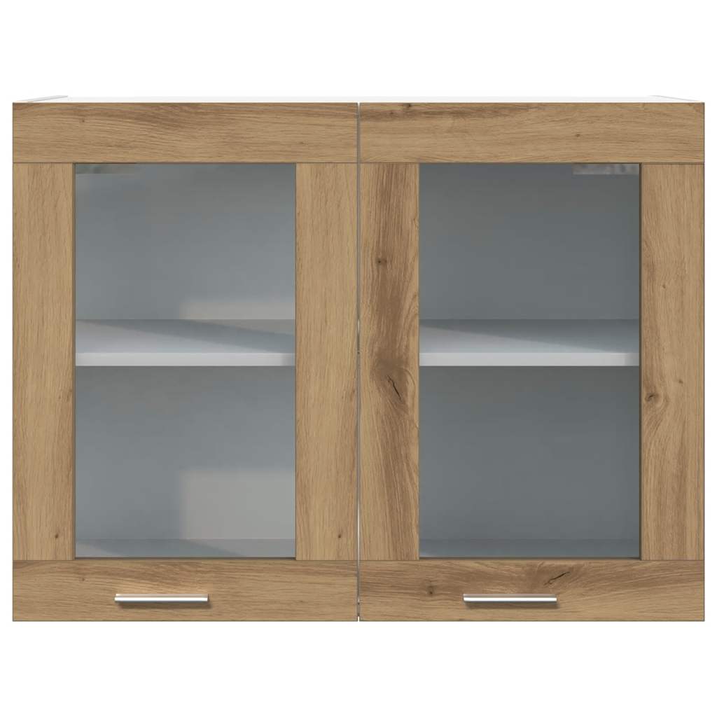 Hanging Glass Cabinet Lyon Artisan Oak 80x31x60 cm Engineered Wood - Bargainia.com - 8721158436450 - 856120