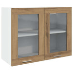 Hanging Glass Cabinet Lyon Artisan Oak 80x31x60 cm Engineered Wood - Bargainia.com - 