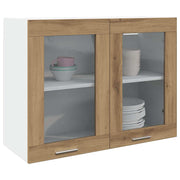 Hanging Glass Cabinet Lyon Artisan Oak 80x31x60 cm Engineered Wood - Bargainia.com - 8721158436450 - 856120