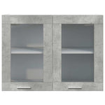 Hanging Glass Cabinet Lyon Concrete Grey 80x31x60 cm - Bargainia.com - 