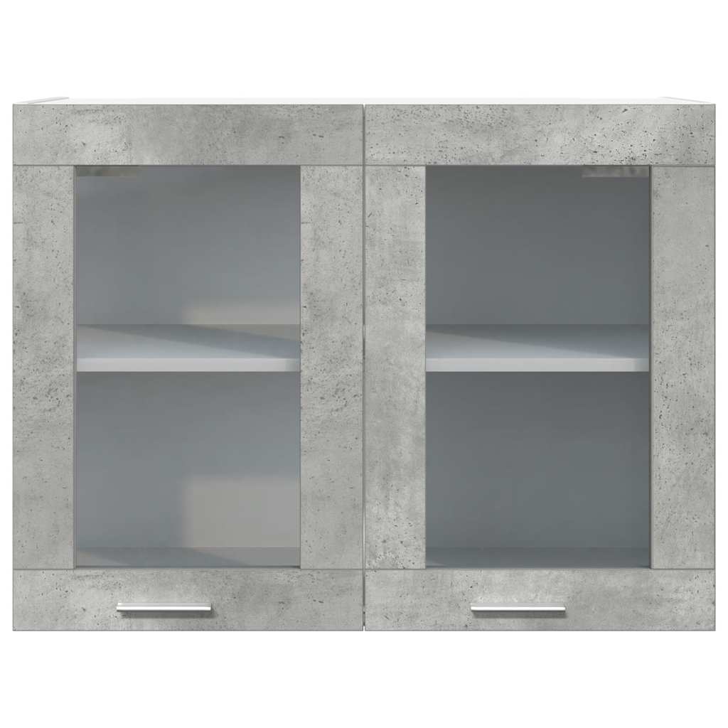 Hanging Glass Cabinet Lyon Concrete Grey 80x31x60 cm - Bargainia.com - 